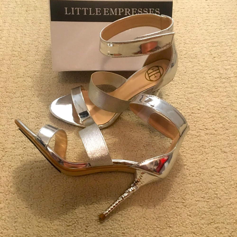 Little Empresses Silver Heeled Sandals